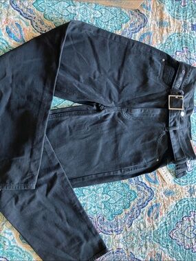 PacSun Black High-Waist Belted Jeans